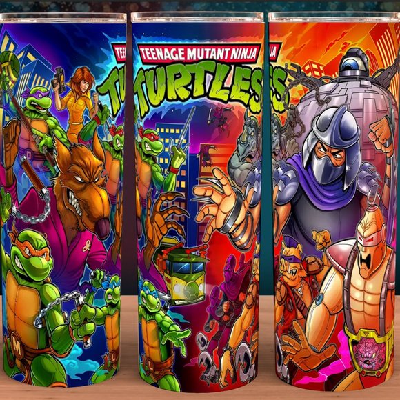 80s TMNT Ninja Turtle Cartoon Classic Cup Mug Tumbler 20oz - Picture 1 of 3